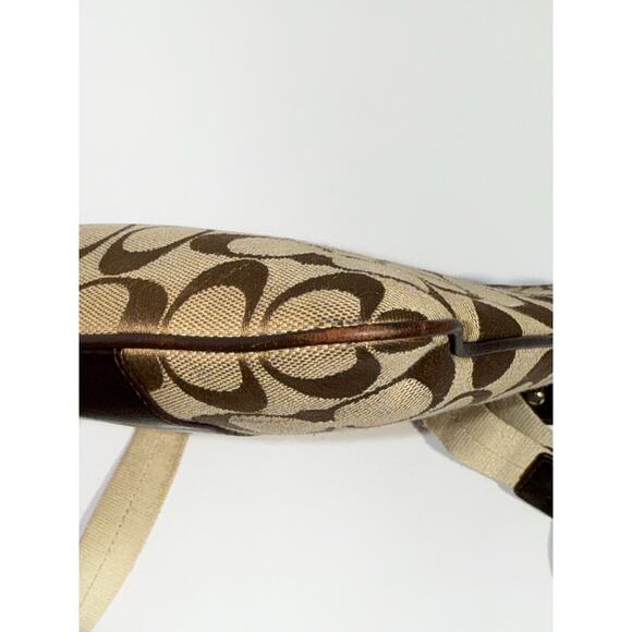 Coach Legacy Signature Stripe Swingpack Crossbody Bag, Beige and Brown - Picture 10 of 13